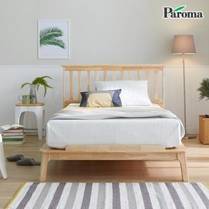 [파로마] 에버그린 고무나무 통판넬 침대 SS+독립매트리스