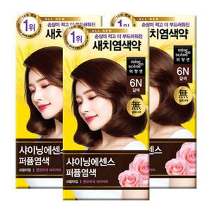 미쟝센 샤이닝에센스 염색약 6N 갈색 3개
