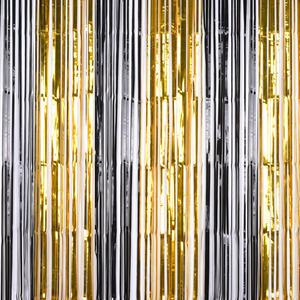 멀티컬러 커튼 (골드블랙) 졸업 생일 파티 장식 포토존 배경