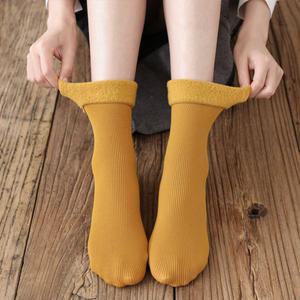 61sec no.517 기모 따뜻한 중장목 베이직 수면 기모안감여성 패션 여자 수족냉증 양말세트