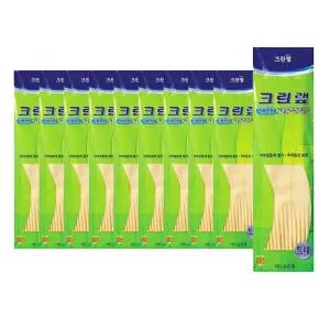 크린랩 고무장갑 식품전용 고무장갑 미색 특대 10개