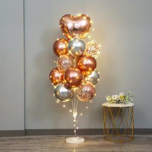 [피앤비유니티]라이트 풍선 기둥 로즈골드 하트