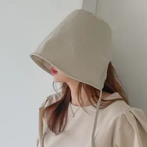 린넨 오버핏 턱끈 보닛 벙거지 버킷햇 모자