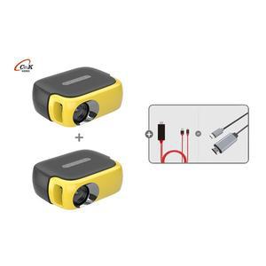 [기타]씨앤케이 [1+1구성] RnK360 미니빔 프로젝터 1800루멘 저렴한 가정용 휴대용 캠핑용 빔