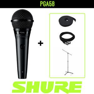 SHURE 슈어 PGA58 유선마이크 롱스탠드 패키지