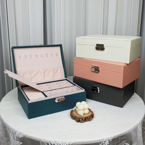 [기타]풀커버링 가죽 2단 8클립 귀걸이 목걸이 악세사리 보관함 보석함 반지 주얼리 박스 정리함