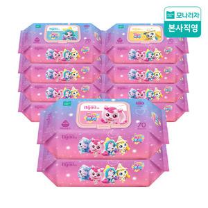 모나리자 캐치! 티니핑 아기 물티슈 (캡형) 70매*10팩