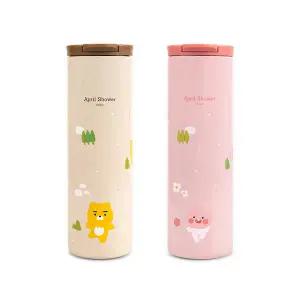 카카오프렌즈 에이프릴샤워 슬림 스텐 텀블러