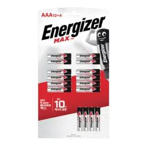 에너자이저 알카라인 건전지 맥스 AAA 12+4 16개입 1판