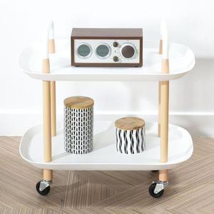 [에보니아][한정수량 20개 선착순] 버기 타원형 2단 이동식 트롤리 [수납,선반,주방욕실,카..[30198526]