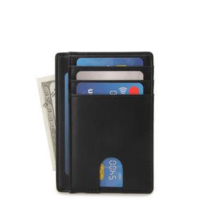 슬림 카드지갑 슬라이드 카드 홀더 포켓 가죽지갑