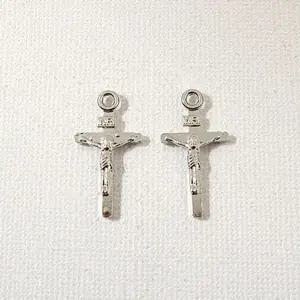 비즈아이 [7387-18]종교펜던트 메탈 예수라틴십자가 11x22mm 대백 ,1개