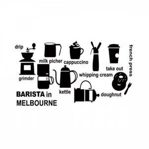 [제이큐]바리스타 커피 그래픽 투명 포인트 시트지