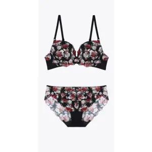 [롯데백화점]섹시쿠키 네이비 플라워 풀컵 볼륨 브라 레이스 팬티세트 SCWBZ311SCWPZ312