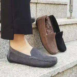 여성 털단화 겨울 로퍼 플랫슈즈 모카신 방한화 가볍고 발편한 쿠션 신발 리프