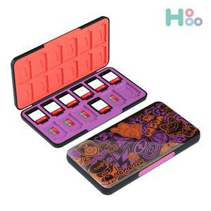 [호후]닌텐도 스위치 케이스 OLED 라이트 강화유리 게임칩 보관함 스칼렛 바이올렛테마 24P