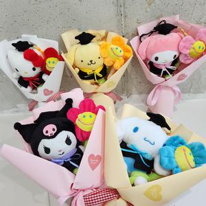 학사모 산리오 미니 인형꽃다발 6종