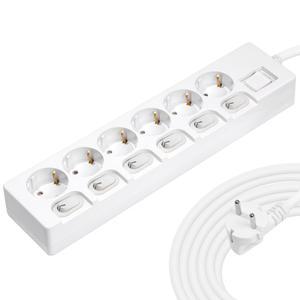 뉴잇 16A 개별 스위치 멀티탭 6구, 5m, 1개