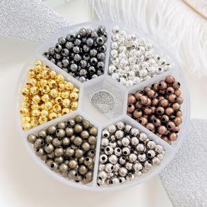샤론델 4mm 메탈볼 6칸 세트 1-8027 악세사리 팔찌 반지 만들기 실버 골드 부자재