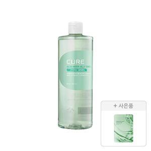 김정문알로에 큐어 워터 젤리 토너 500ml, 1개+증정(리알로에 피토 그린 앰플 마스크 30ml, 1매)