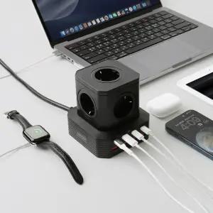 [아이정] 고용량 100W 초고속 PD충전기 큐브멀티탭 멀티콘센트 2M 3M