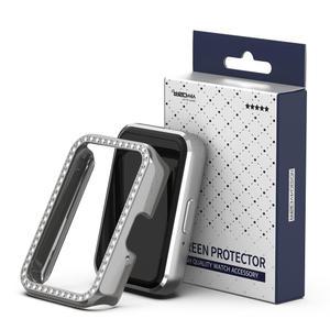 갤럭시핏3 하드 큐빅 테두리 케이스 글로시 실버