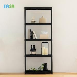 가구 뚝딱800 무볼트 조립식 플라스틱 앵글선반 5단 블랙