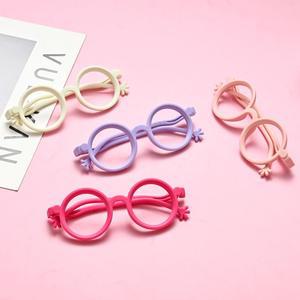 아기 뿔테 안경 소품 실리콘 타원형 안경테 패션 꽃 어린이 여아
