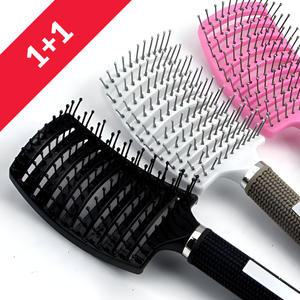 1개+1개 비비드 뿌리 볼륨 헤어브러시 퀵스타일 곡선 갈비빗