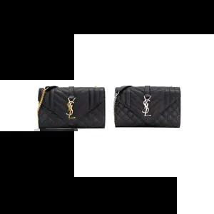 (생로랑) 엔벨롭 퀼팅 체인 크로스백(600195)