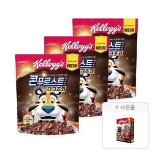 켈로그 콘푸로스트 다크초코 550g, 3개+증정(첵스초코 쿠키앤크림 120g, 1개)
