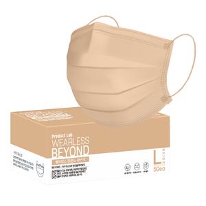 50매-일회용마스크 부직포 위생 대형 성인용 페이스 컬러 베이지