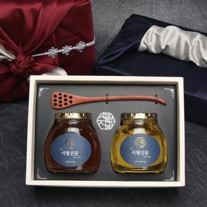 [힐링클린]서월진꿀 -23.5도 상견례 장인어른 장모님 첫인사 선물 꿀 선물세트 전통보자기 포장