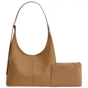 노티드 스웨이드 숄더백 파우치 세트 구성 길이조절 크로스백 보부상 여성 가방