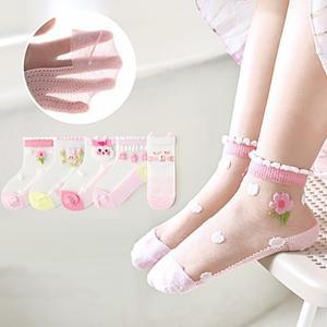 아동양말 여름 신상 잠자는토끼시스루 중목양말 5족세트