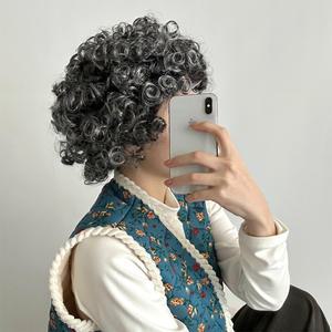 디아브 촌캉스 할머니 가발 할미 할매 노인 분장