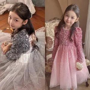 [삐삐네옷가게]여아 키즈 공주 반짝이 파티룩 드레스