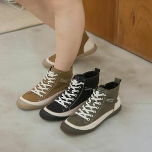여성 캐주얼 가죽 하이탑 스니커즈 122565