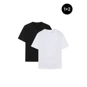 [WINDBORN][윈드본] [3종세트] 공용 면 라운드 반팔티셔츠 2칼라 택1