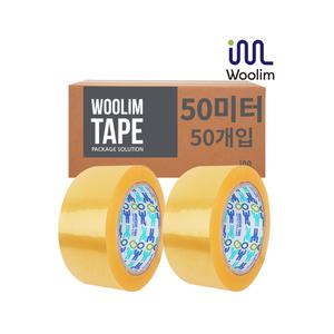 우림 겨울용 러버 박스테이프 50m 50개 투명