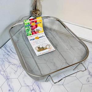 양수 스테인리스 메쉬 바구니 1p 소쿠리 물빠짐 사각 상추 과일 튀김 망 배수 세척 대