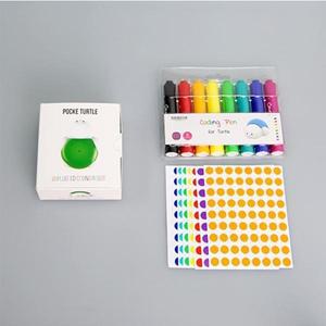 포켓터틀 스타트 키트 (8색마커+스티커+카드7종포함) 코딩로봇 언플러그드 코딩수업세트 터틀로봇코딩