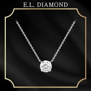 18K 골드 랩다이아몬드 1캐럿 솔리테어 목걸이 + IGI 감정서