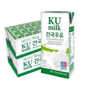 [건국우유] 건국 멸균우유 200ml 48팩