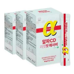 백세식품 알파CD 리셋핏 애사비 스틱 4.5g x 20포 x 3박스