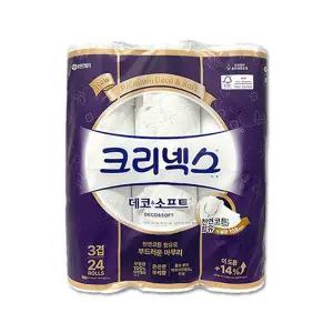 크리넥스 화장지 데코&소프트 3겹 두루마리휴지 35m 24롤 x 1팩