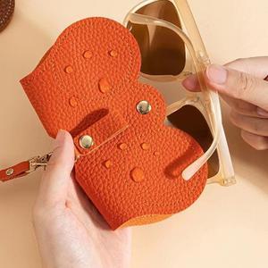 끈달린 안경집파우치 안경집키링 선글라스파우치 인조가죽 똑딱이