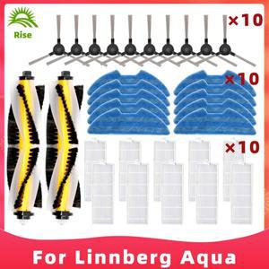 Linnberg Aqua, iCLEBO G5 로봇 청소기용 롤러 사이드 브러시 필터  천 교체 부품 액세서리.