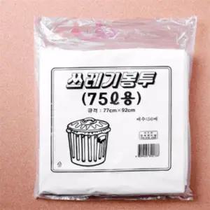 에버템즈 흰색 비닐봉투 75리터 검은 이삿짐 포장용 평판 김장 배접 비닐 대형 쓰레기 재활용 분리수거 폐