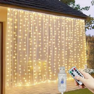 6M USB 휴일 장식 가랜드 요정 램프 LED 커튼 스트링 라이트 8가지 모드 가정 정원 웨딩 크리스마스 데코용